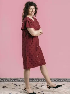 Aida Mekko, Wine Red Big Dot
