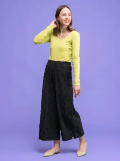Alex Culottes Housut, Black Big Dot