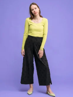 Alex Culottes Housut, Black Big Dot
