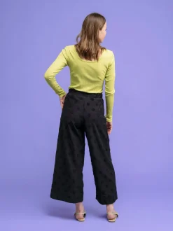 Alex Culottes Housut, Black Big Dot