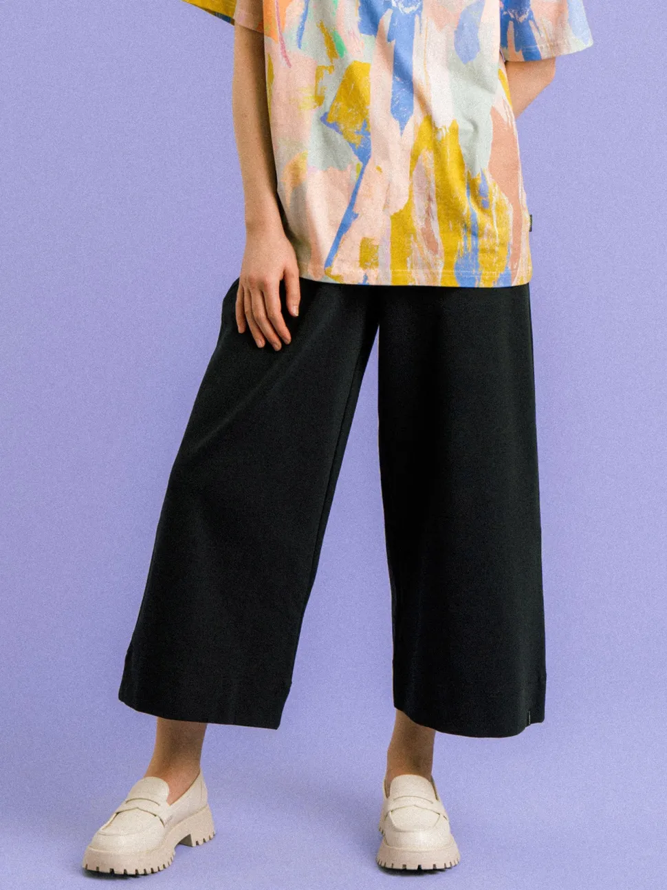 Alex Culottes Housut, Musta