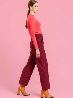 Big Dot Neulosrulla 1 m, Wine Red