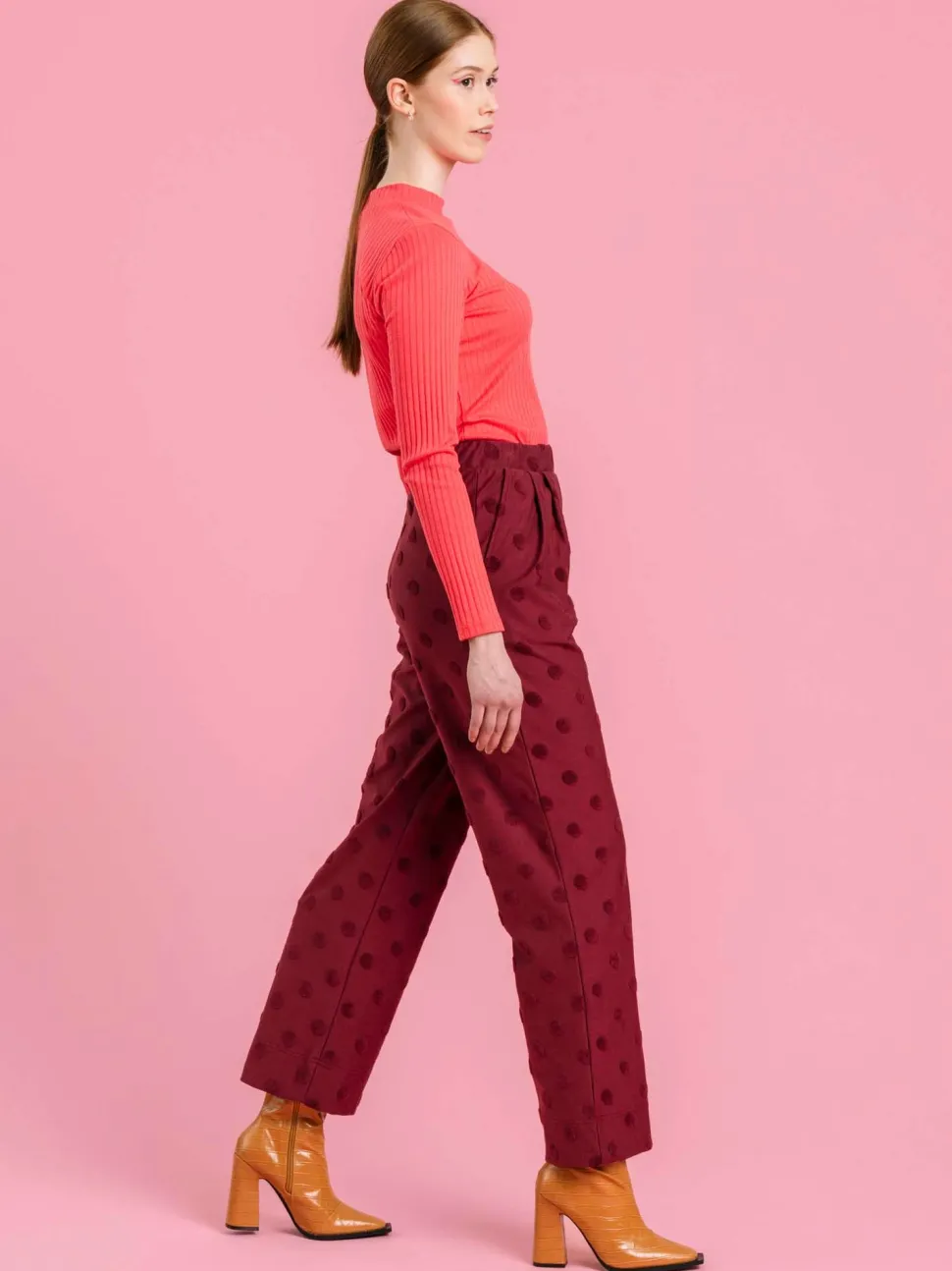 Big Dot Neulosrulla 1 m, Wine Red