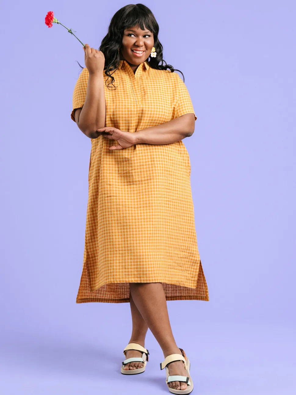 Harper Pellavamekko, Gingham Orange