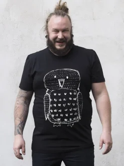 Miesten Pöllö T-Paita, Musta