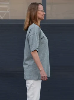 Tara T-Paita, Melange Grey/Lime
