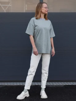 Tara T-Paita, Melange Grey/Lime