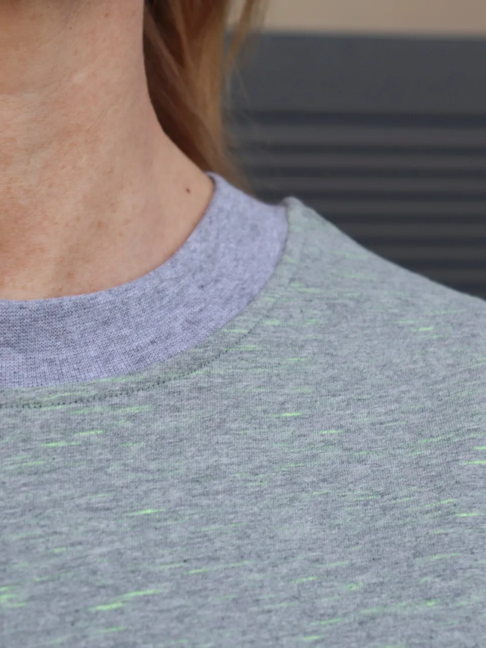 Tara T-Paita, Melange Grey/Lime