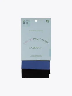 The 3D Pantyhose 50den, Blue/Black (2kpl pakkaus)
