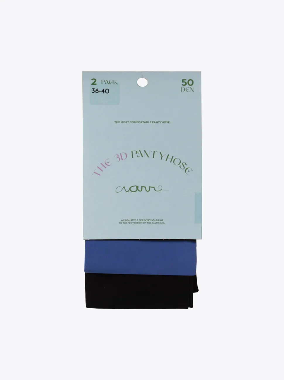 The 3D Pantyhose 50den, Blue/Black (2kpl pakkaus)