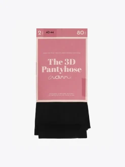 The 3D Pantyhose 80den, Musta (2kpl pakkaus)