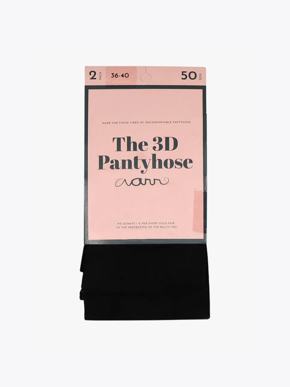 The 3D Pantyhose 50den, Musta (2kpl pakkaus)