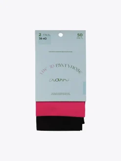 The 3D Pantyhose 50den, Pink/Black (2kpl pakkaus)