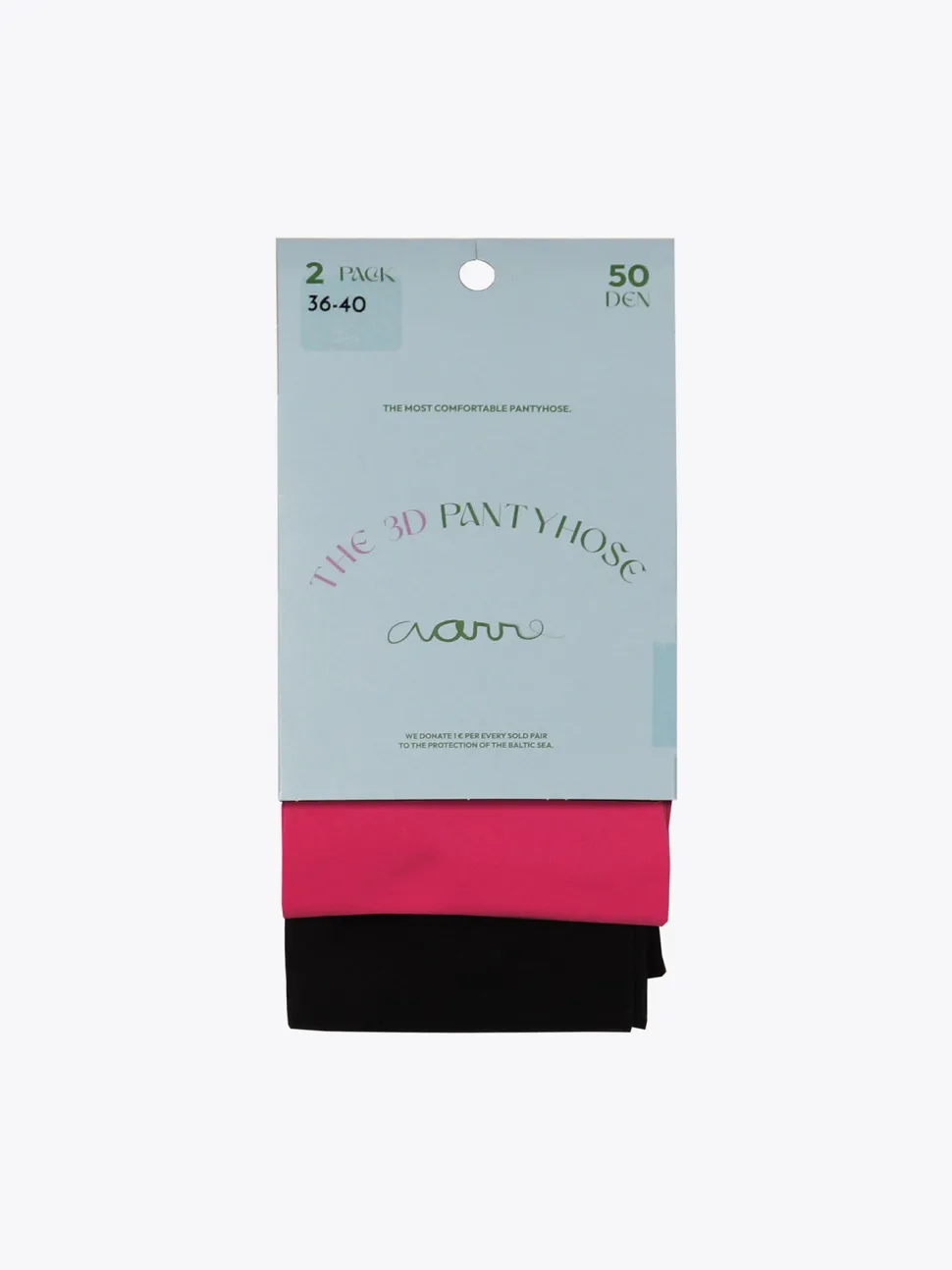 The 3D Pantyhose 50den, Pink/Black (2kpl pakkaus)